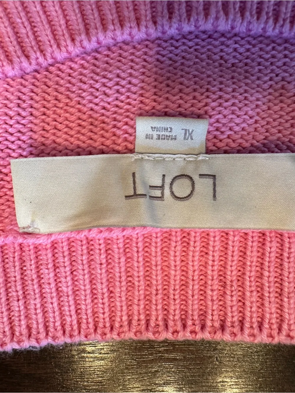 LOFT Pink-to-Cream Ombre Sweater- 100% cotton